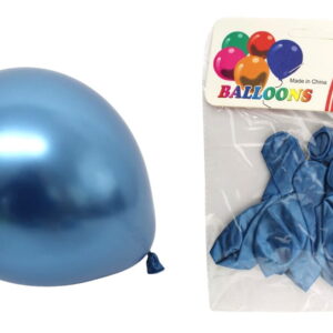 Balony lateksowe metalizowane NIEBIESKIE kpl 10 szt ok. 25 cm