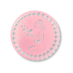 Baza drewniana dno do koszyka spód koło okrąg różowy 15cm mama ciąża córka