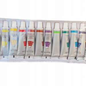 Farby WODNE w tubkach kpl 12 szt x 6ml