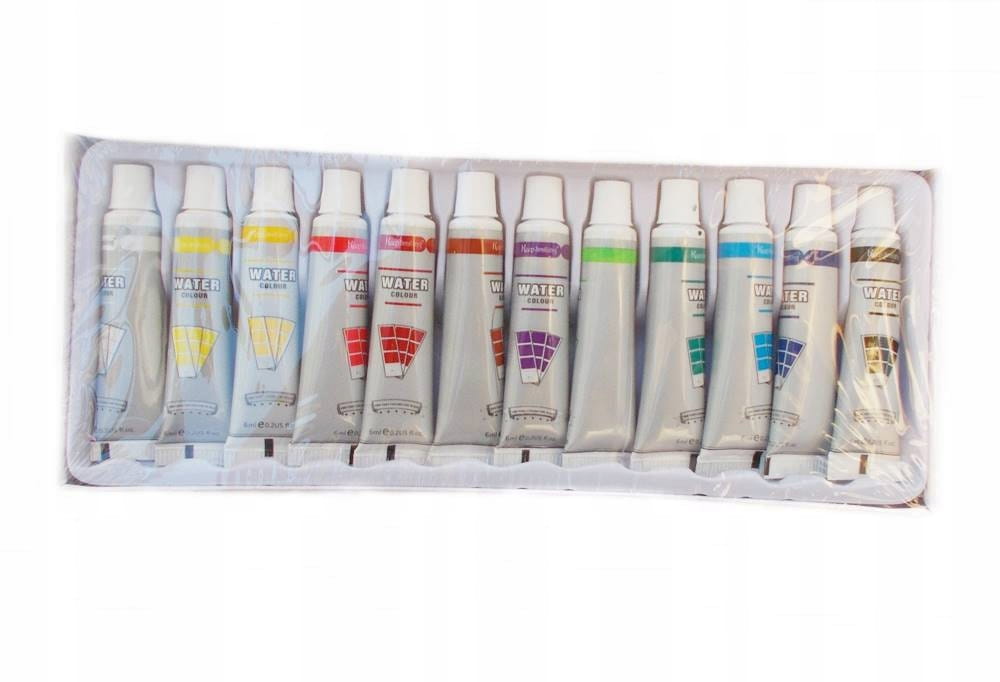 Farby WODNE w tubkach kpl 12 szt x 6ml 2 Zakręcone Sznurki Farby WODNE w tubkach kpl 12 szt x 6ml