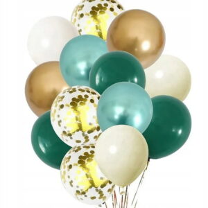Balony girlanda balonowa zielony złoty biały chrom dekoracja zestaw 102 el
