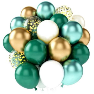 Balony girlanda balonowa zielony złoty biały chrom dekoracja zestaw 102 el