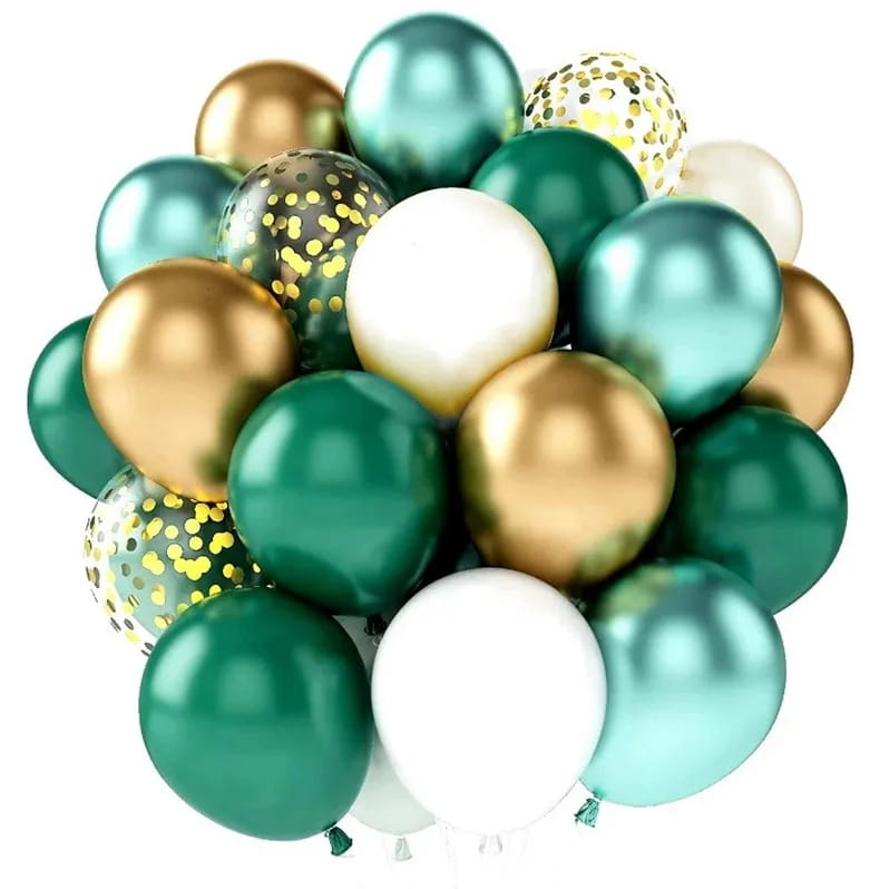 Balony girlanda balonowa zielony złoty biały chrom dekoracja zestaw 102 el 2 Zakręcone Sznurki Balony girlanda balonowa zielony złoty biały chrom dekoracja zestaw 102 el