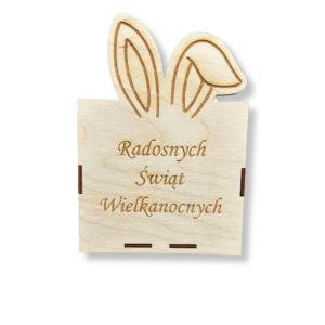 Pudełko z uszkami zająca Radosnych Świąt Wielkanocnych