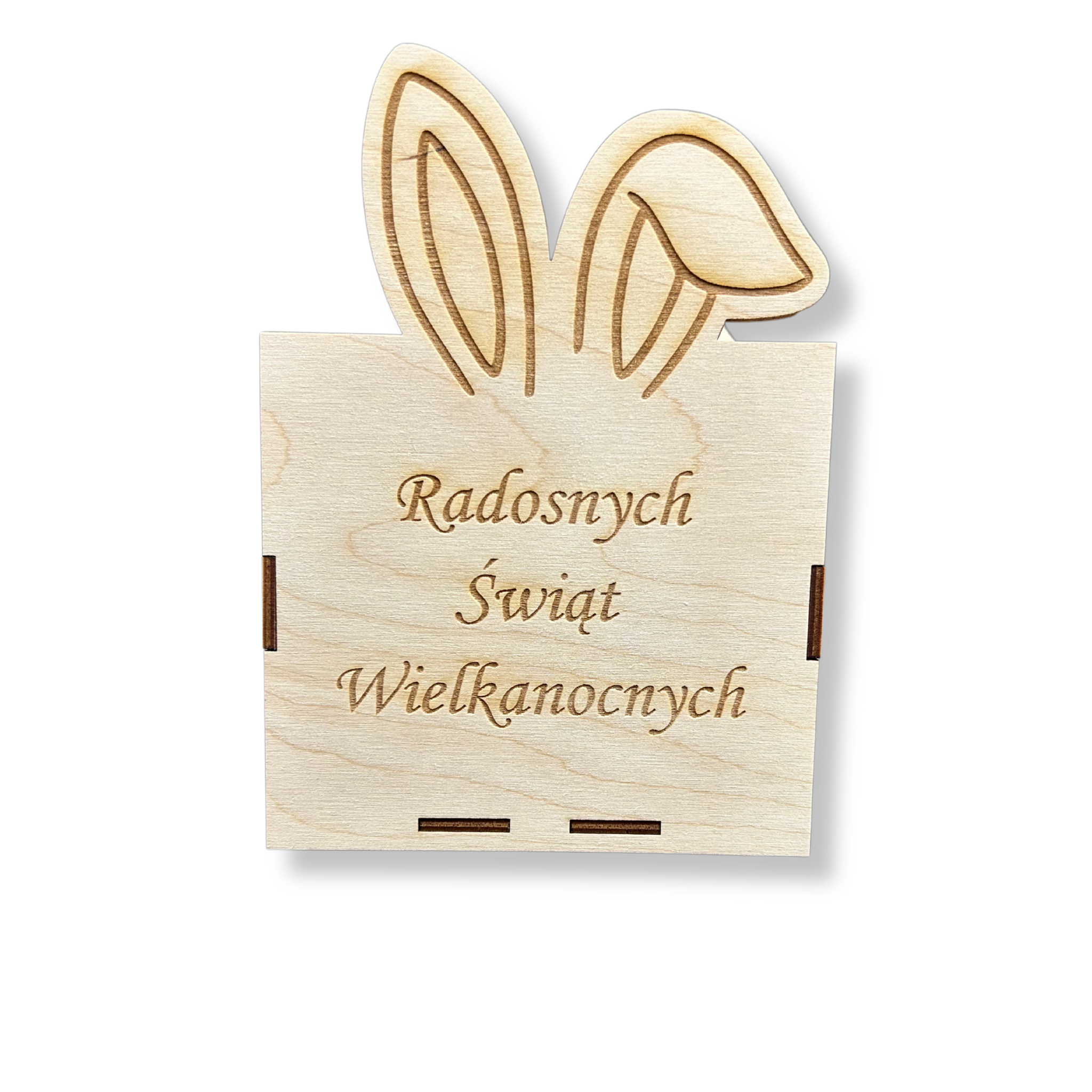 Pudełko z uszkami zająca Radosnych Świąt Wielkanocnych 2 Zakręcone Sznurki Pudełko z uszkami zająca Radosnych Świąt Wielkanocnych