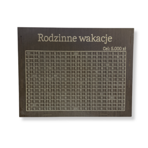 Skarbonka Gigant 304 kafelków 5000zł Rodzinne wakacje WENGE