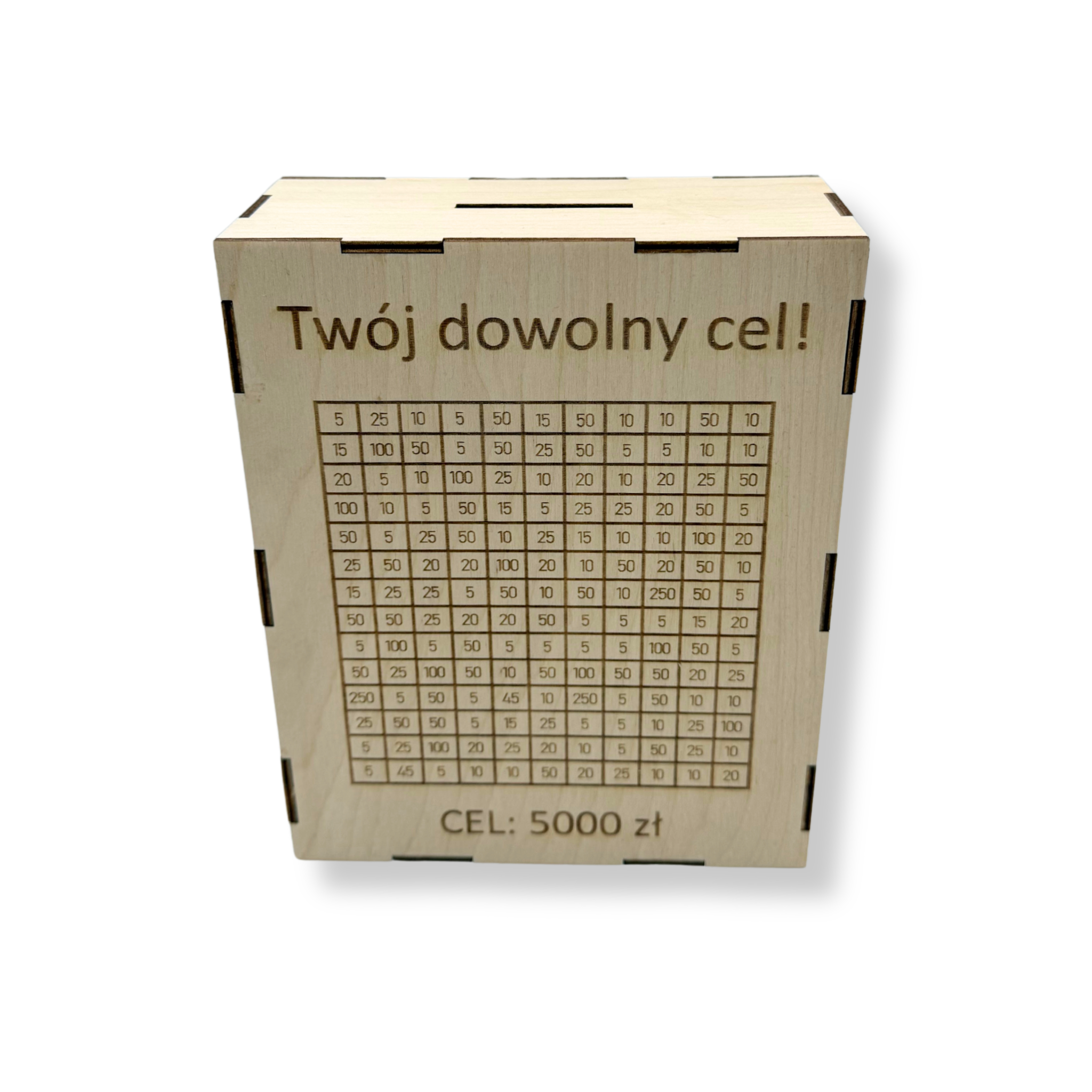 Personalizowana skarbonka drewniana GRAWER na Twój dowolny cel! 1 Zakręcone Sznurki Personalizowana skarbonka drewniana GRAWER na Twój dowolny cel!