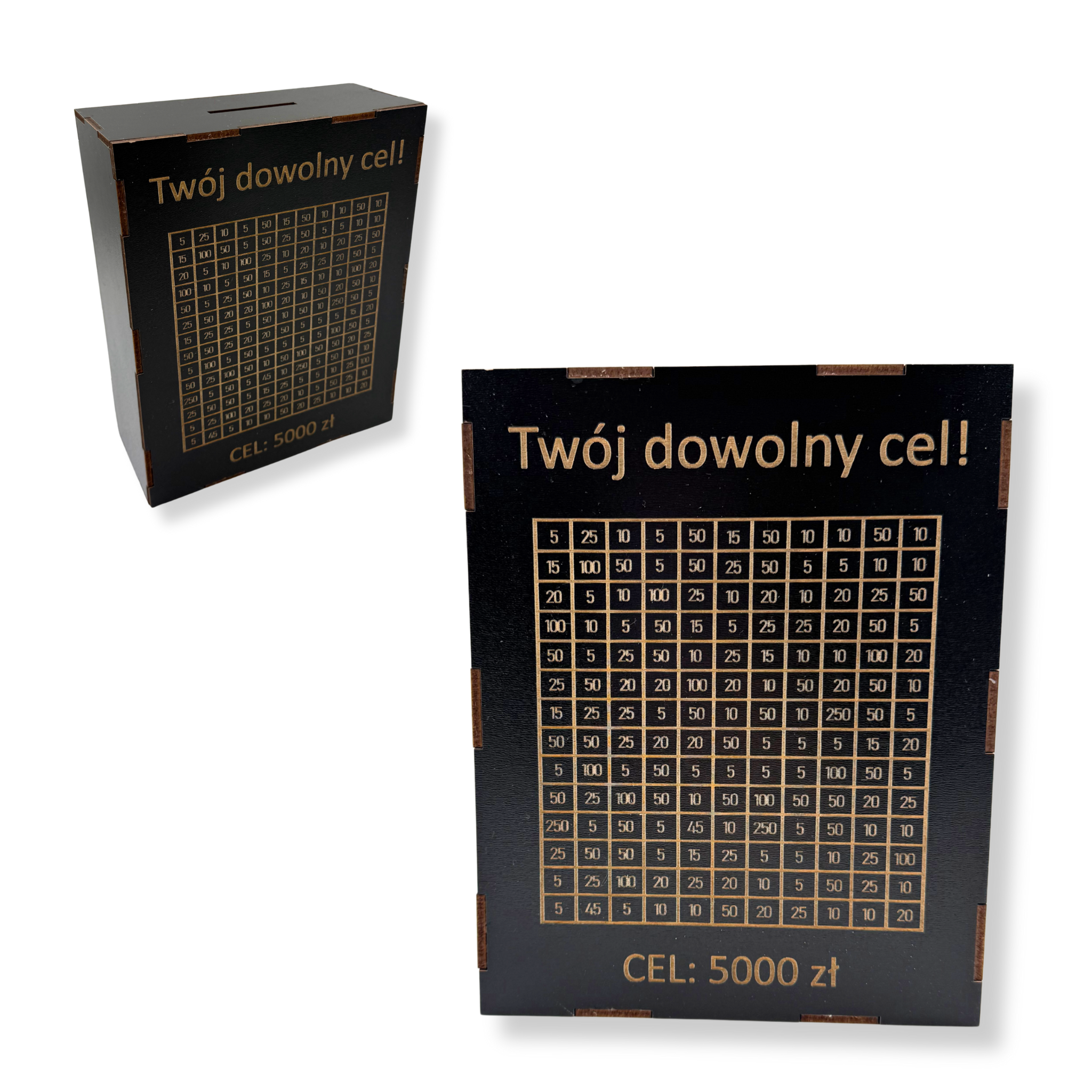 Czarna personalizowana skarbonka drewniana GRAWER na Twój dowolny cel! 1 Zakręcone Sznurki Czarna personalizowana skarbonka drewniana GRAWER na Twój dowolny cel!