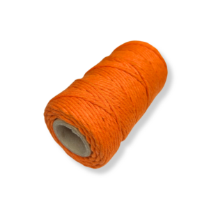 Sznurek bawełniany skręcany pomarańczowy 2mm 60m