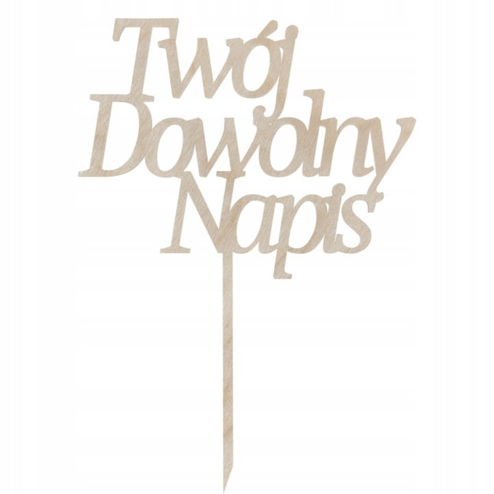 Personalizowany topper urodziny TWÓJ NAPIS 4 Zakręcone Sznurki Personalizowany topper urodziny TWÓJ NAPIS