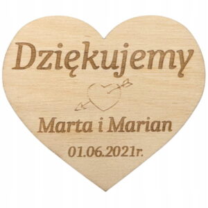 Podziękowanie MAGNES dla gości ślub wesele Personalizowane