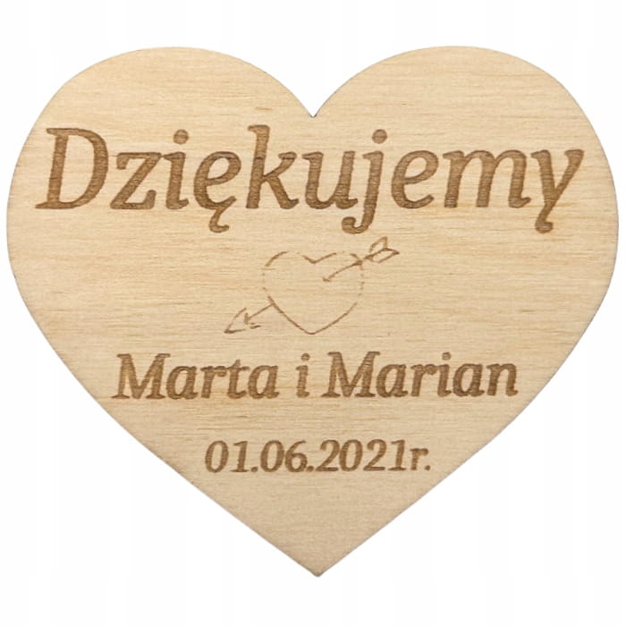Podziękowanie MAGNES dla gości ślub wesele Personalizowane 1 Zakręcone Sznurki Podziękowanie MAGNES dla gości ślub wesele Personalizowane
