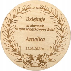 Podziękowanie MAGNES dla gości PERSONALIZOWANE