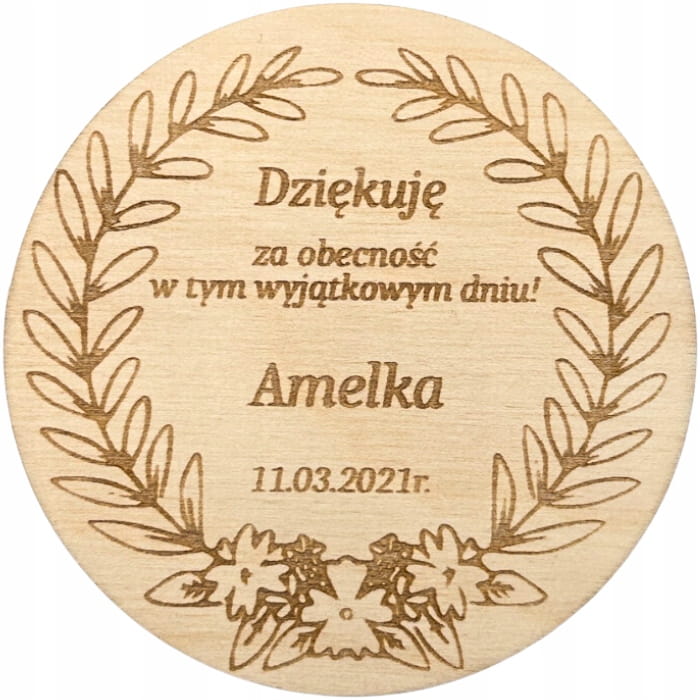 Podziękowanie MAGNES dla gości PERSONALIZOWANE 1 Zakręcone Sznurki Podziękowanie MAGNES dla gości PERSONALIZOWANE