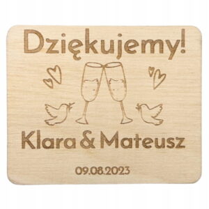 Podziękowanie MAGNES dla gości PERSONALIZOWANE kieliszki