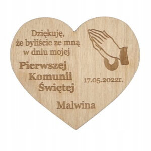 Podziękowanie dla gości MAGNES PIERWSZA KOMUNIA PERSONALIZOWANE IMIĘ