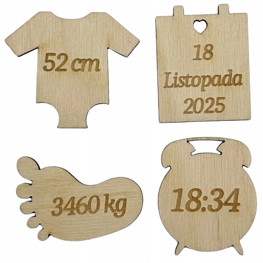 Metryczka dla dziecka personalizowana Elementy - zestaw do metryczki 4 Zakręcone Sznurki Metryczka dla dziecka personalizowana Elementy - zestaw do metryczki