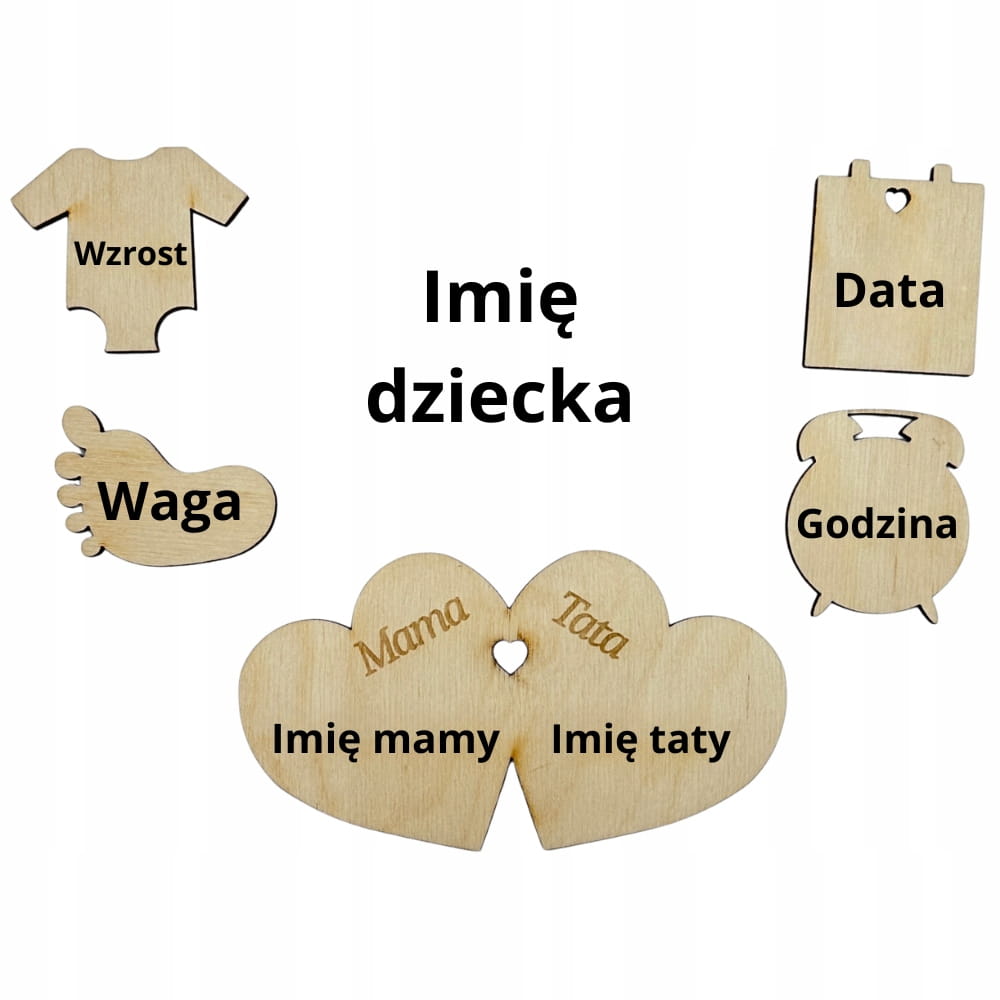 Metryczka dla dziecka personalizowana Elementy - zestaw do metryczki 2 Zakręcone Sznurki Metryczka dla dziecka personalizowana Elementy - zestaw do metryczki