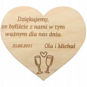 Podziękowanie MAGNES dla gości ślub wesele Personalizowane