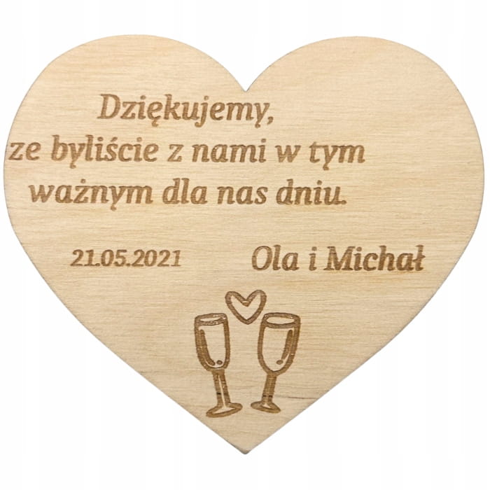 Podziękowanie MAGNES dla gości ślub wesele Personalizowane 1 Zakręcone Sznurki Podziękowanie MAGNES dla gości ślub wesele Personalizowane