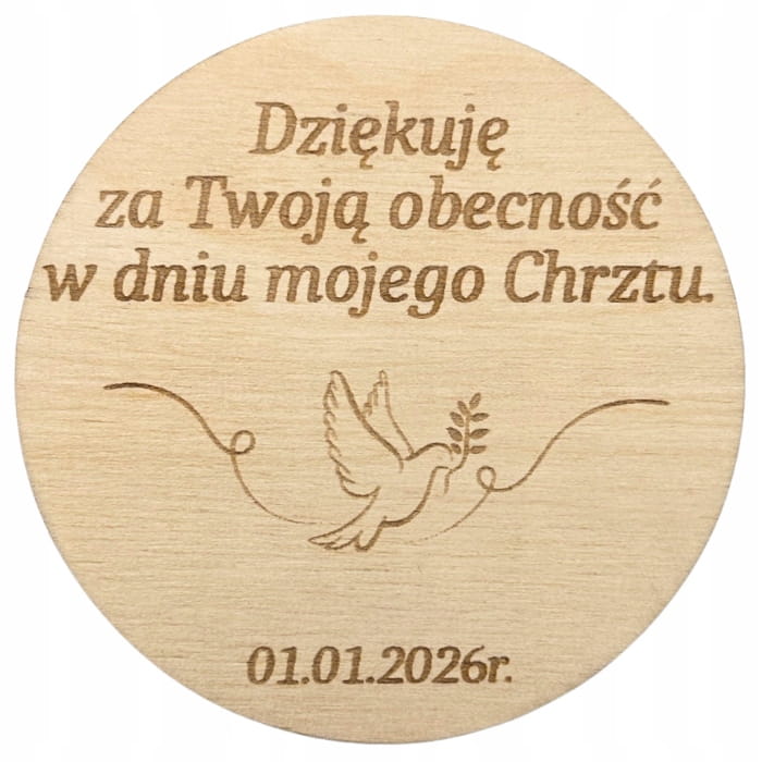 Podziękowanie dla gości MAGNES Chrzest Święty PERSONALIZOWANE 1 Zakręcone Sznurki Podziękowanie dla gości MAGNES Chrzest Święty PERSONALIZOWANE
