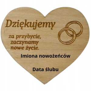 Podziękowanie MAGNES dla gości ślub wesele Personalizacja