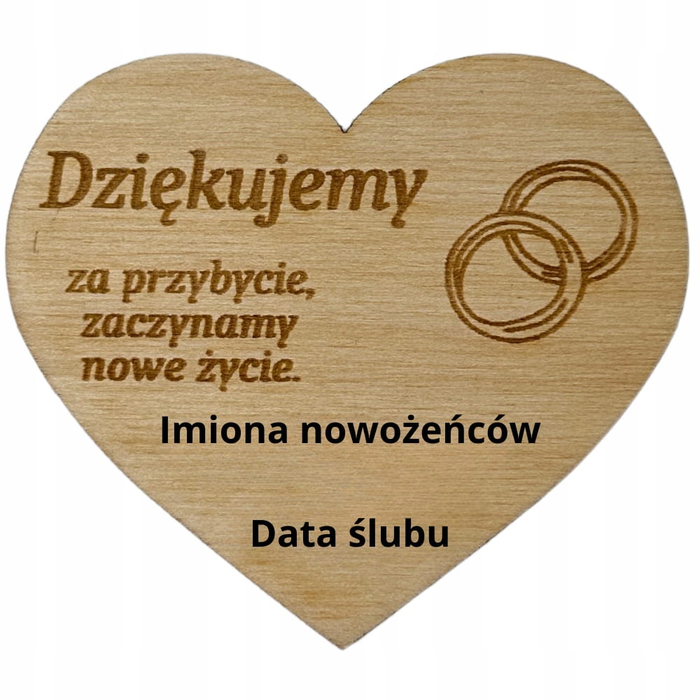 Podziękowanie MAGNES dla gości ślub wesele Personalizacja 2 Zakręcone Sznurki Podziękowanie MAGNES dla gości ślub wesele Personalizacja