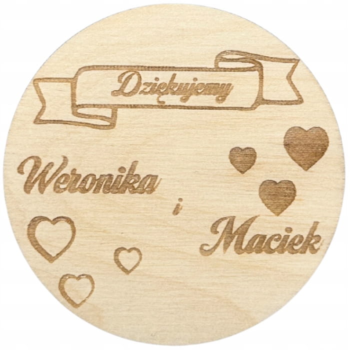Podziękowanie MAGNES dla gości ślub wesele Personalizowane 1 Zakręcone Sznurki Podziękowanie MAGNES dla gości ślub wesele Personalizowane