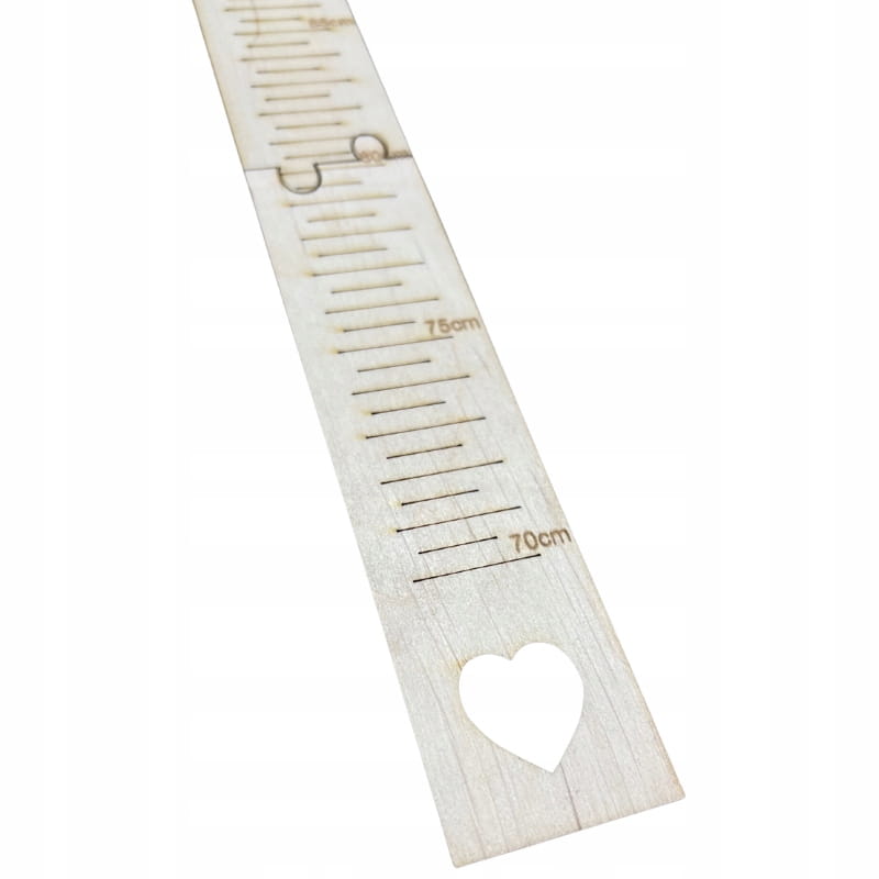 Personalizowana miarka wzrostu Miś Imię dziecka 3 Zakręcone Sznurki Personalizowana miarka wzrostu Miś Imię dziecka