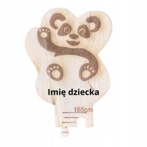 Personalizowana miarka wzrostu PANDA Imię dziecka