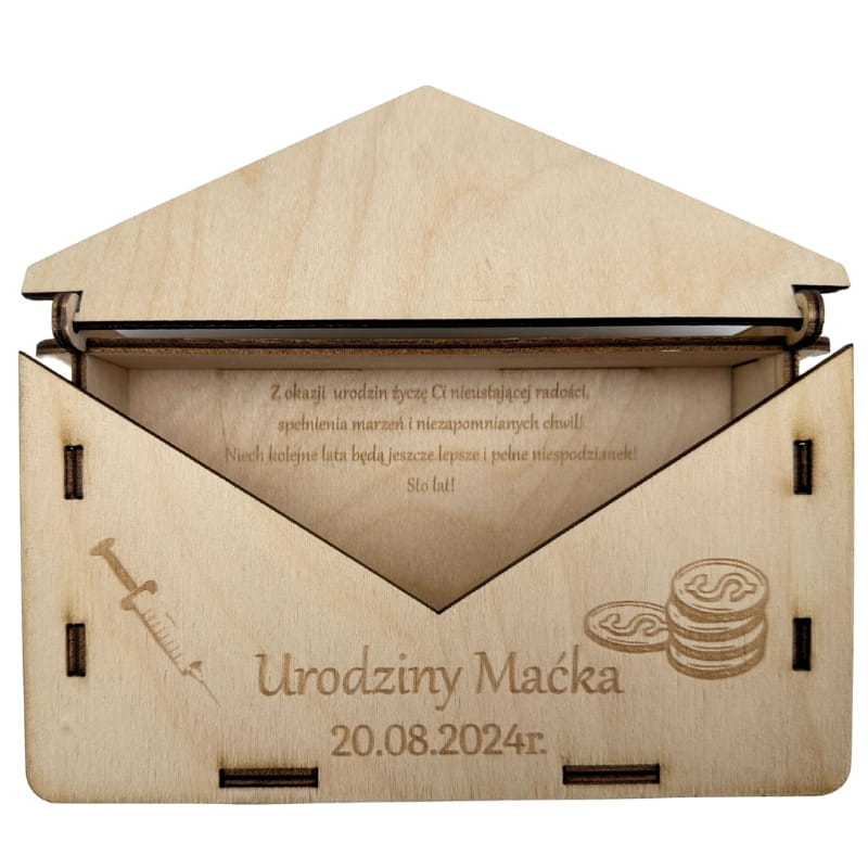 Personalizowane pudełko koperta ZASTRZYK GOTÓWKI 2 Zakręcone Sznurki Personalizowane pudełko koperta ZASTRZYK GOTÓWKI