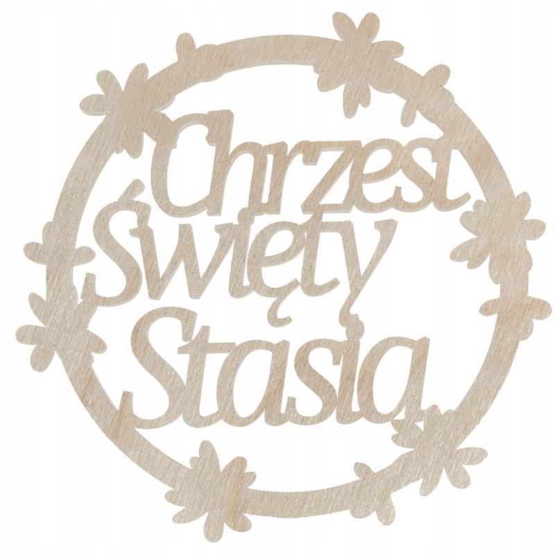 Personalizowana obręcz dekoracyjna CHRZEST ŚWIĘTY IMIĘ DZIECKA 1 Zakręcone Sznurki Personalizowana obręcz dekoracyjna CHRZEST ŚWIĘTY IMIĘ DZIECKA