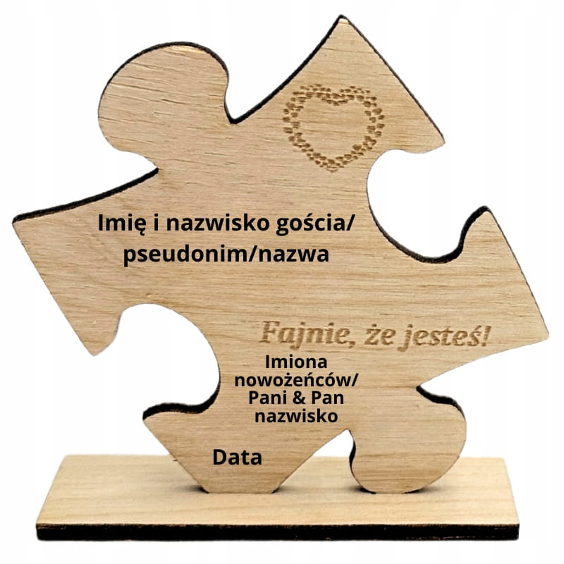 Winietka podziękowanie dla gości weselnych PUZZEL 3 Zakręcone Sznurki Winietka podziękowanie dla gości weselnych PUZZEL