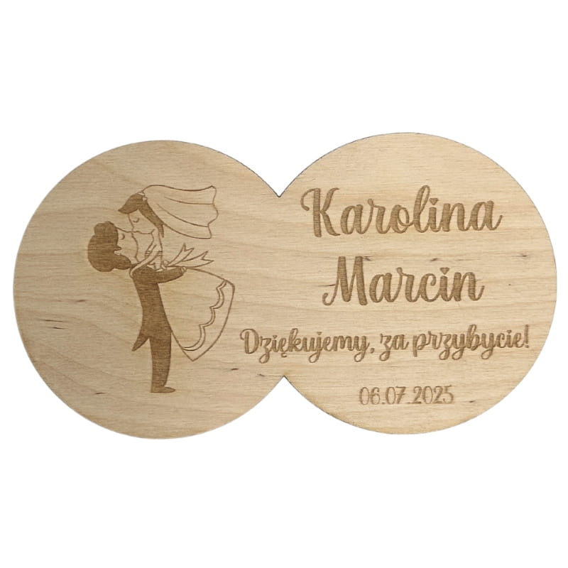 Podziękowanie MAGNES dla gości ślub wesele Personalizowane Młoda Para 1 Zakręcone Sznurki Podziękowanie MAGNES dla gości ślub wesele Personalizowane Młoda Para