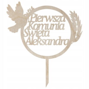 Personalizowany topper na Pierwszą Komunię Świętą IMIĘ DZIECKA