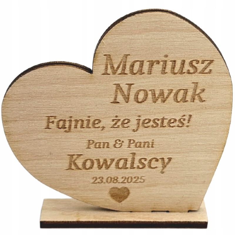 Winietka podziękowanie dla gości weselnych SERCE 1 Zakręcone Sznurki Winietka podziękowanie dla gości weselnych SERCE