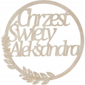 Personalizowana obręcz dekoracyjna CHRZEST ŚWIĘTY IMIĘ DZIECKA
