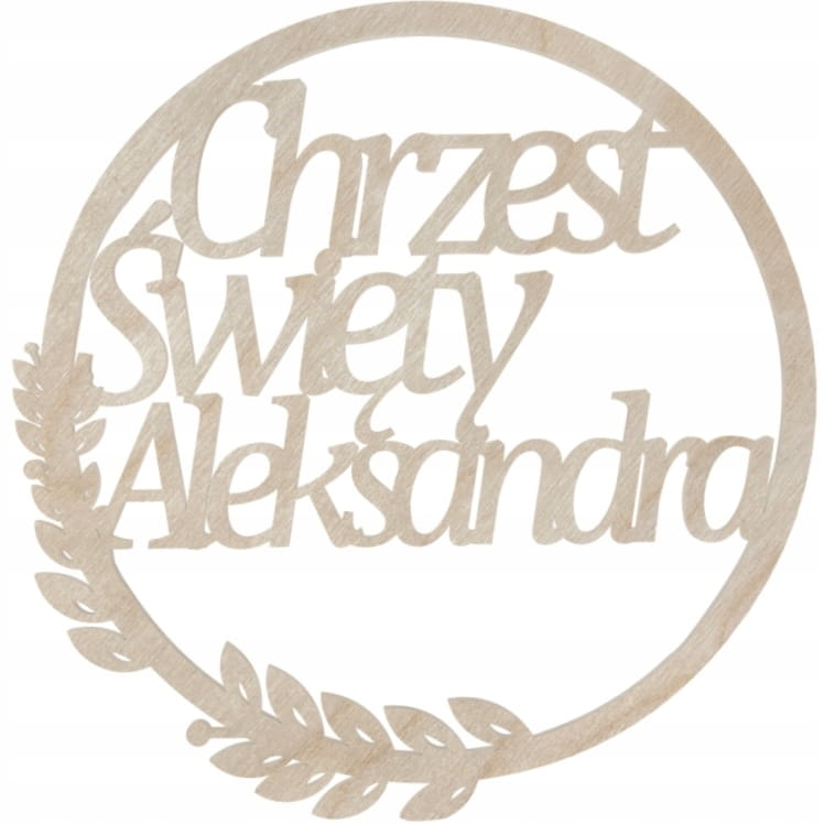 Personalizowana obręcz dekoracyjna CHRZEST ŚWIĘTY IMIĘ DZIECKA 1 Zakręcone Sznurki Personalizowana obręcz dekoracyjna CHRZEST ŚWIĘTY IMIĘ DZIECKA