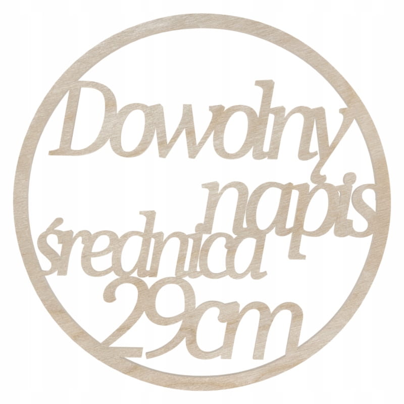 Personalizowana obręcz TWÓJ NAPIS 29 cm 5 SŁÓW 1 Zakręcone Sznurki Personalizowana obręcz TWÓJ NAPIS 29 cm 5 SŁÓW