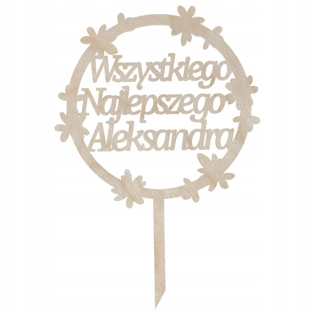 Personalizowany topper urodzinowy Wszystkiego najlepszego + IMIĘ 1 Zakręcone Sznurki Personalizowany topper urodzinowy Wszystkiego najlepszego + IMIĘ