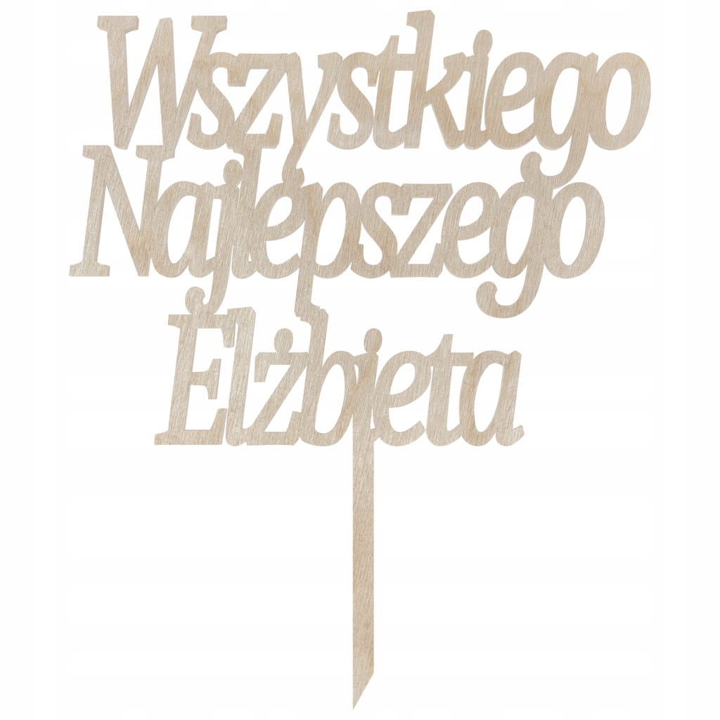 Personalizowany topper IMIĘ + ŻYCZENIA WSZYSTKIEGO NAJLEPSZEGO 1 Zakręcone Sznurki Personalizowany topper IMIĘ + ŻYCZENIA WSZYSTKIEGO NAJLEPSZEGO