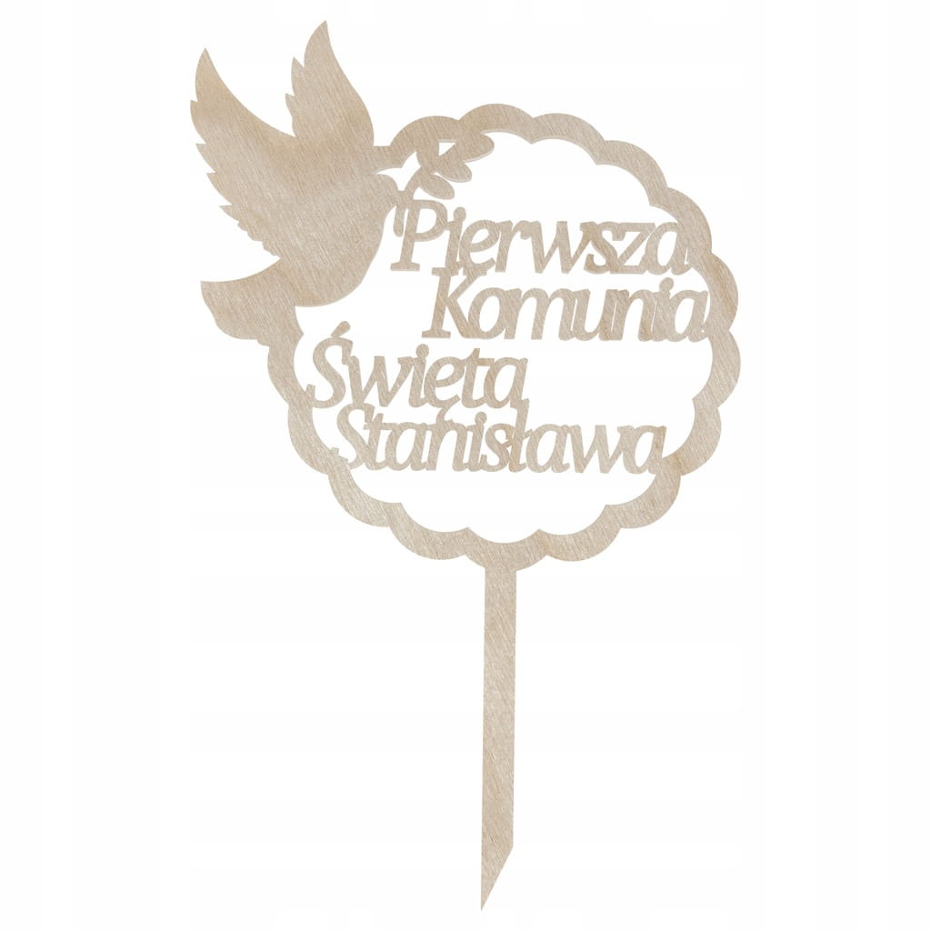 Personalizowany topper na Komunię IMIĘ DZIECKA Pierwsza Komunia Święta Gołąbek 1 Zakręcone Sznurki Personalizowany topper na Komunię IMIĘ DZIECKA Pierwsza Komunia Święta Gołąbek