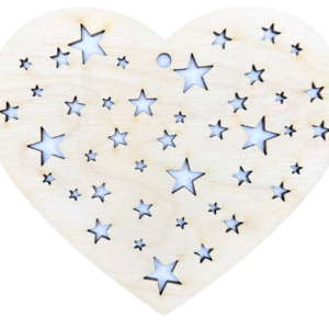 Drewniane serce serduszko zawieszka ze sklejki decoupage dekor 1szt