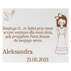 PODZIĘKOWANIE DLA GOŚCI MAGNES PIERWSZA KOMUNIA PERSONALIZOWANE IMIĘ
