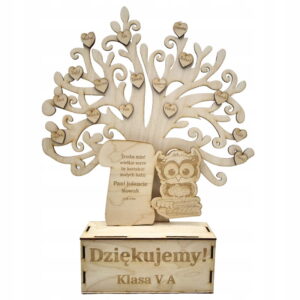 Drzewo podziękowanie prezent dla nauczyciela zakończenie roku