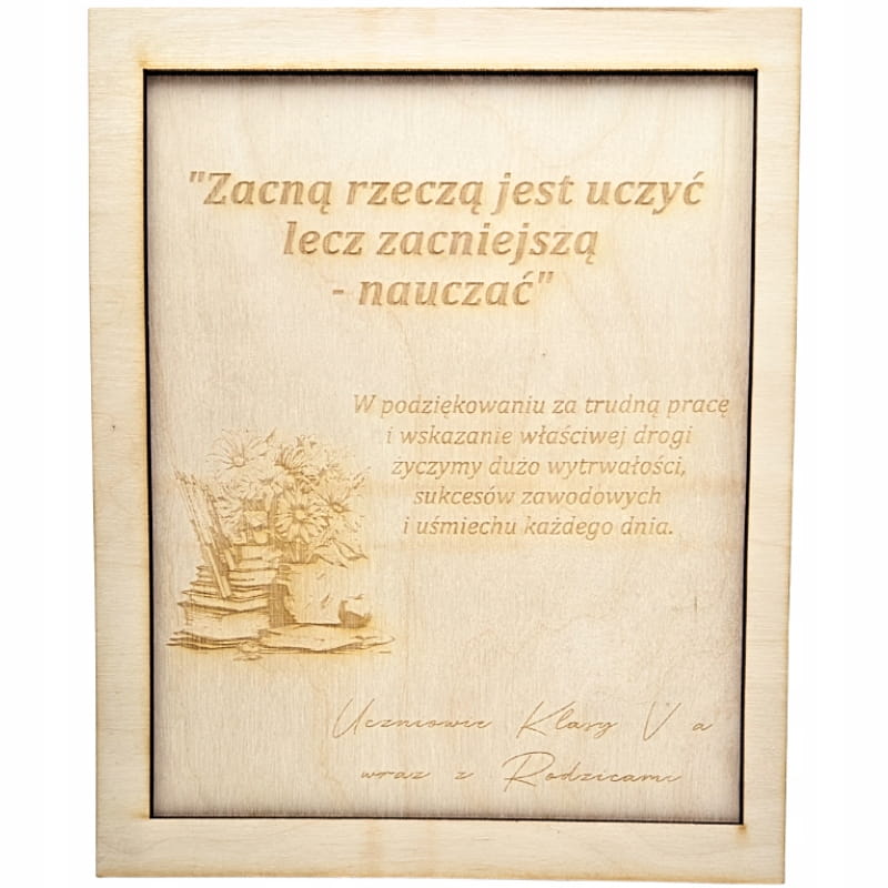 Ramka z dedykacją podziękowanie dla nauczyciela zakończenie roku 4 Zakręcone Sznurki Ramka z dedykacją podziękowanie dla nauczyciela zakończenie roku