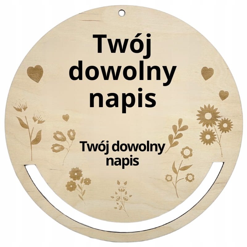 Obręcz grawerowana do makramy TWÓJ DOWOLNY NAPIS 2 Zakręcone Sznurki Obręcz grawerowana do makramy TWÓJ DOWOLNY NAPIS