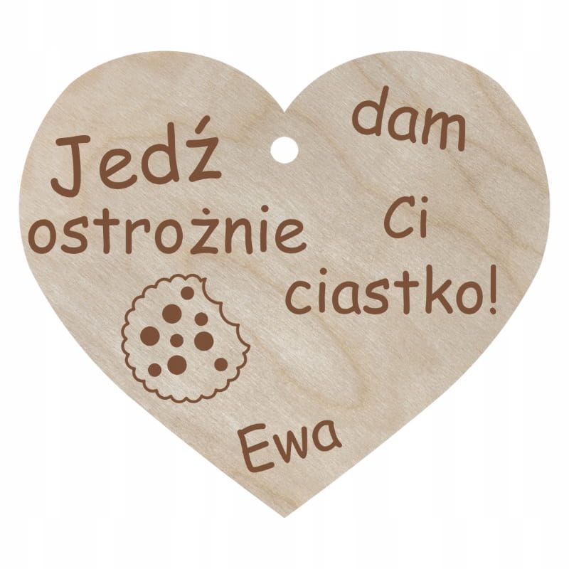 Zawieszka do auta dla kierowcy IMIĘ + JEDŹ OSTROŻNIE DAM CI CIASTKO 3 Zakręcone Sznurki Zawieszka do auta dla kierowcy IMIĘ + JEDŹ OSTROŻNIE DAM CI CIASTKO