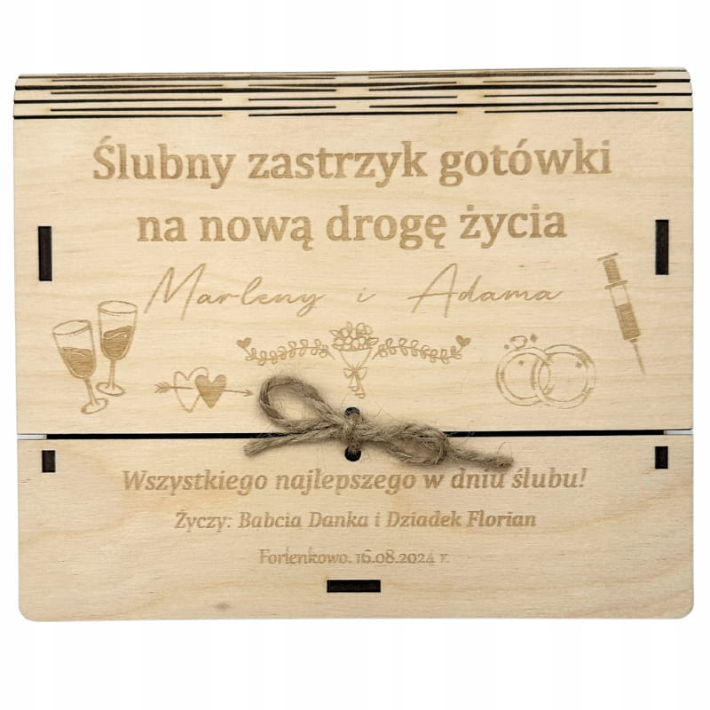 Pudełko koperta ślubna na prezent ZASTRZYK GOTÓWKI pieniądzę pamiątka ślubu 1 Zakręcone Sznurki Pudełko koperta ślubna na prezent ZASTRZYK GOTÓWKI pieniądzę pamiątka ślubu