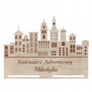 Baza do Kalendarza Adwentowego z imieniem Grawer Budynki Miasteczko Kalendarz adwentowy